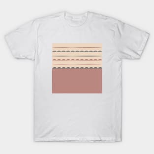 Stripes, red, crimson, grey, minimal, line, minimalist, line-art, T-Shirt
